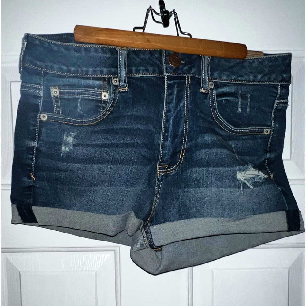 American Eagle NWT high rise shortie jean shorts size 10